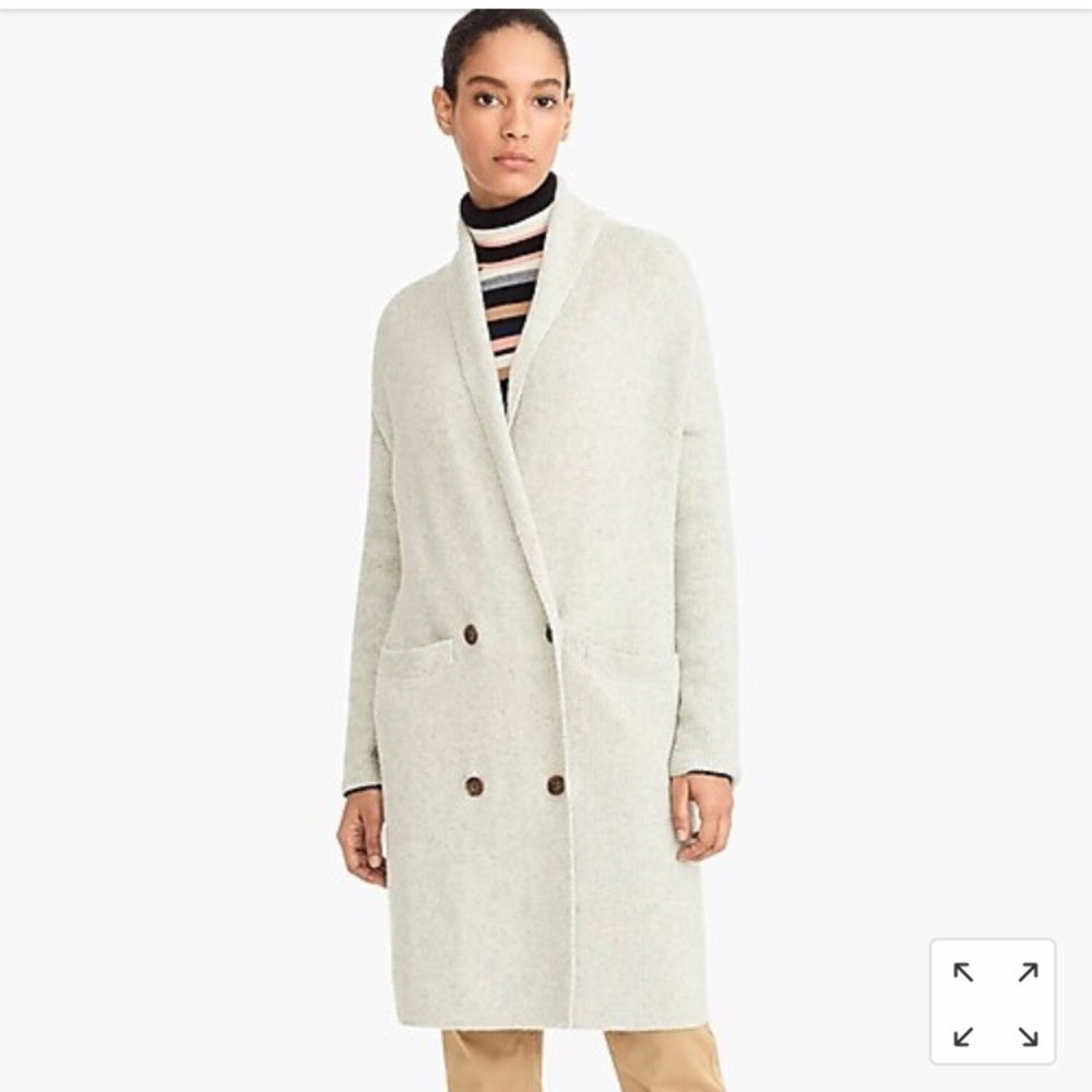 🆕 JCrew Merino Wool Light Gray Sweater Coat